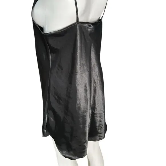 VTG Inner Most Sz S Black Embellished Vneck Chemise Nightie Nightgown Slip Dress - Picture 2 of 7